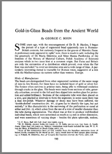Gold-in-glass beads from the ancient world